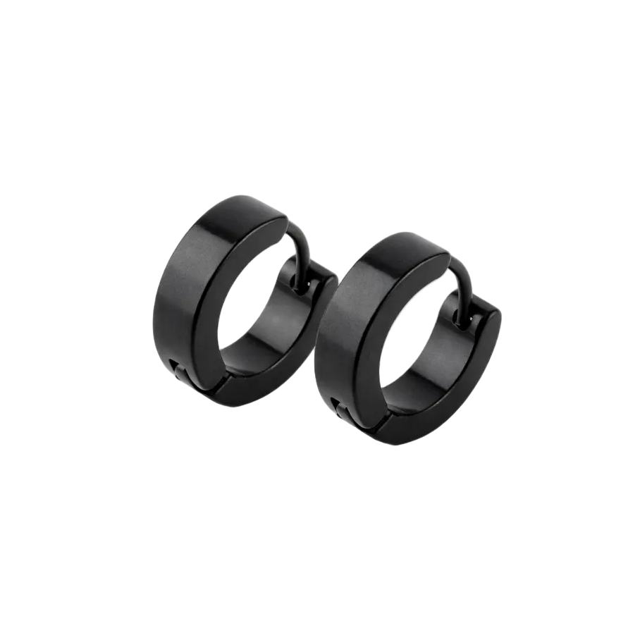 Mini Metallic Black Hoop Stainless Steel