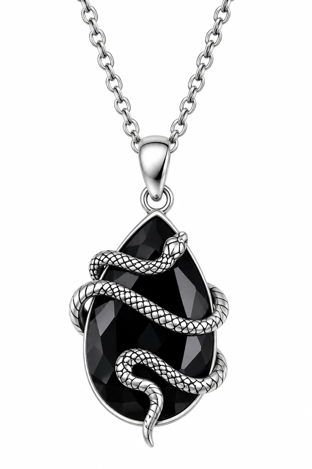 Obsidian Snake Necklace