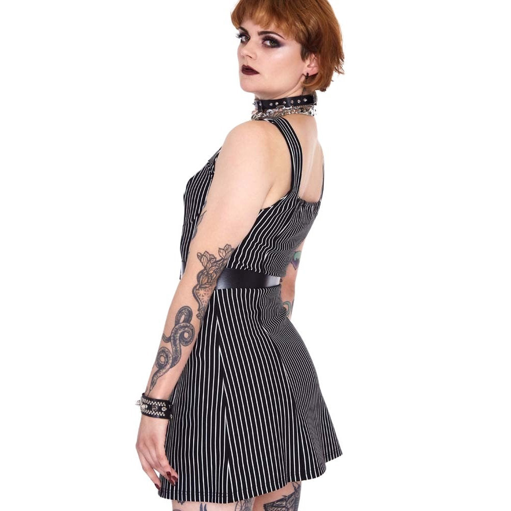 Pinstripe Belt Dress
