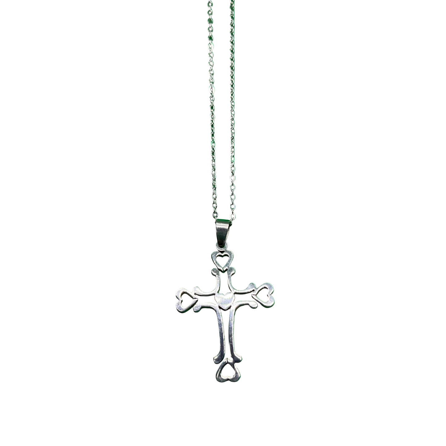 Silver Love Cross Necklace