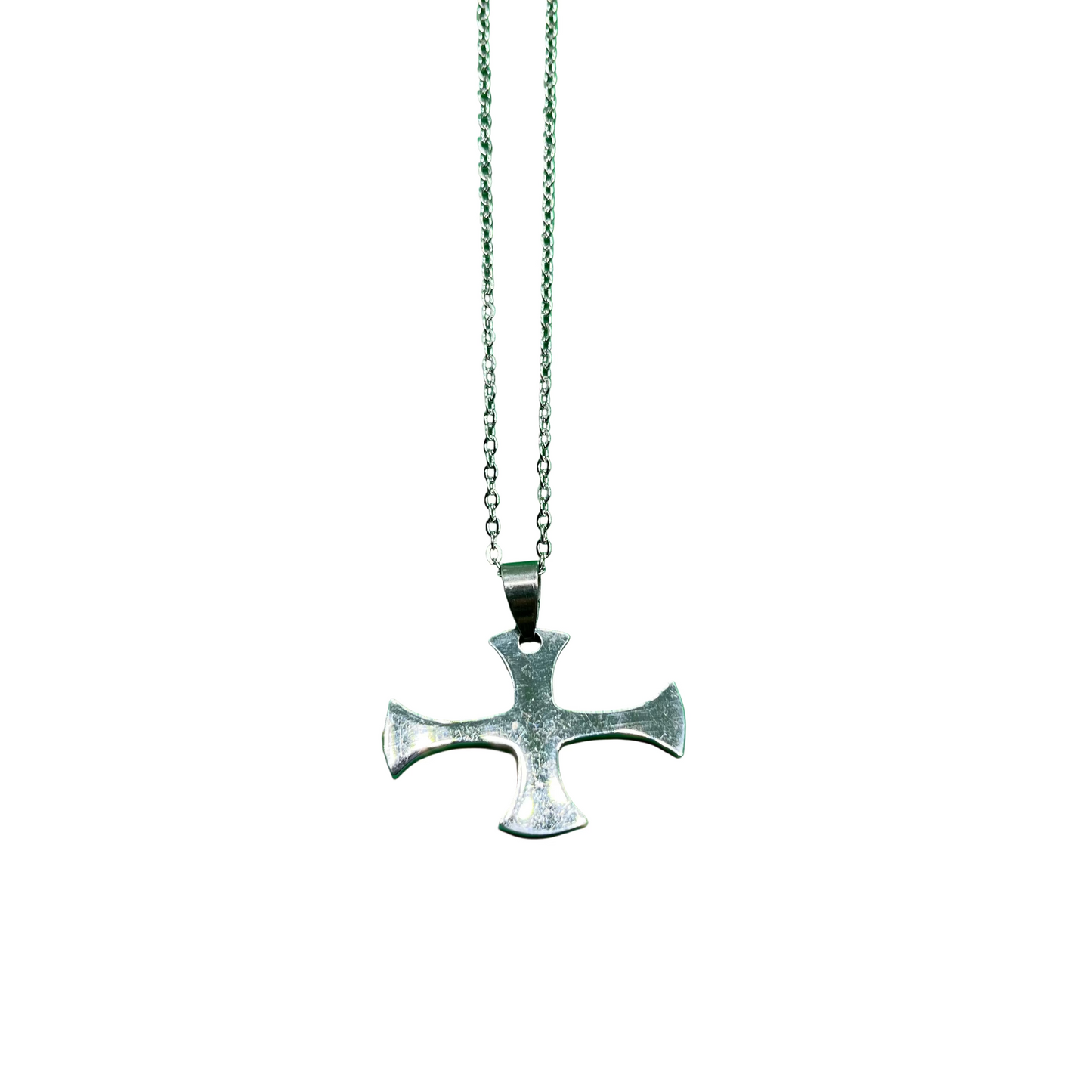 Silver Maltese Cross Necklace