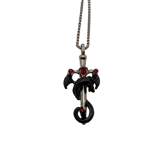 Jewelled Sword Dragon Necklace