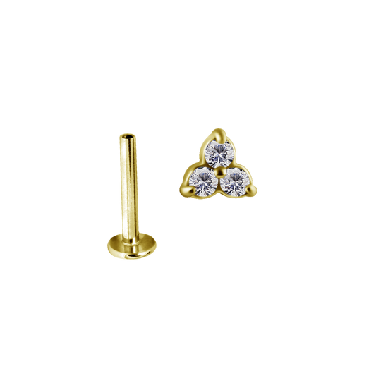 Jewel Flower Gold Helix Piercing