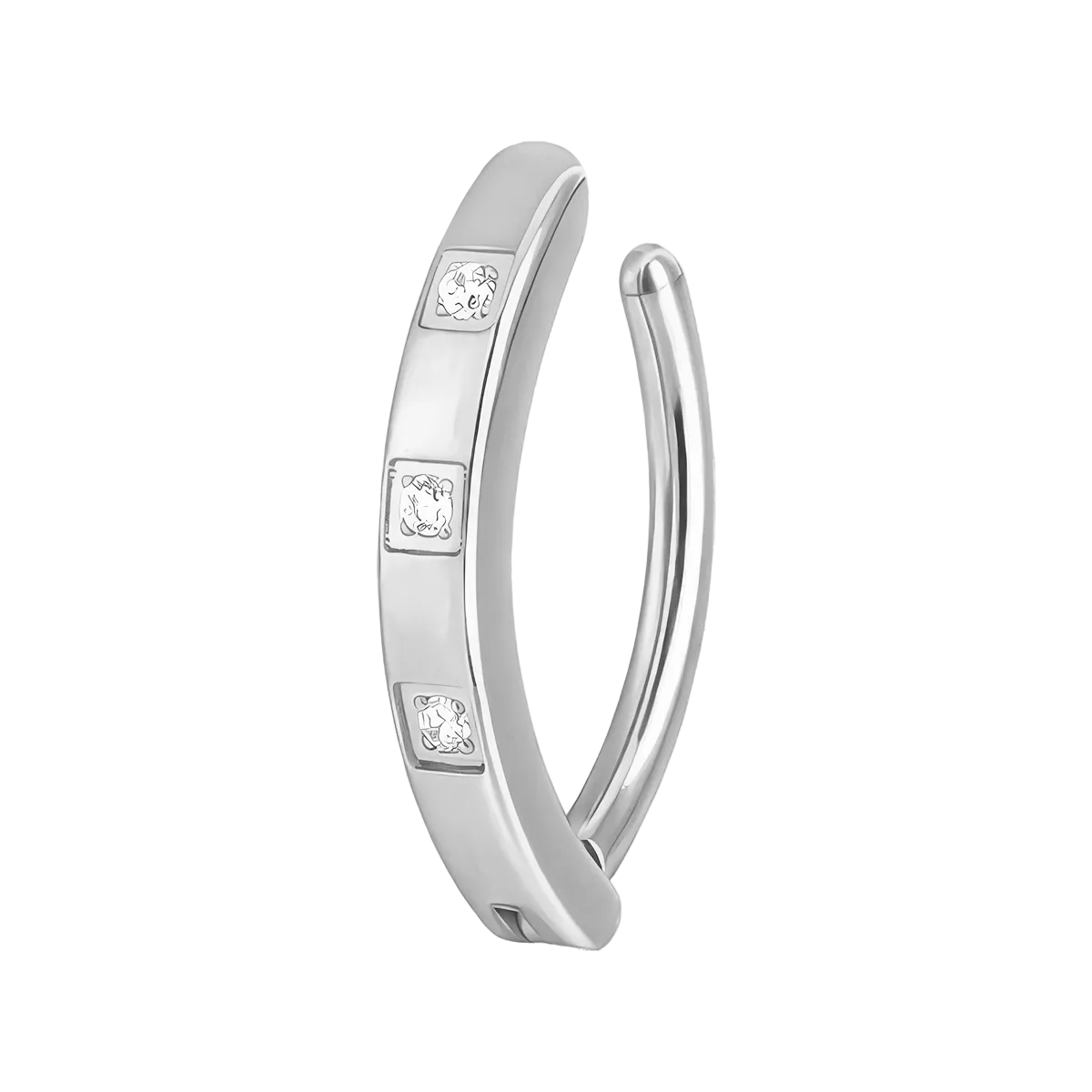 Navel Titanium 3 Jeweled Cuff