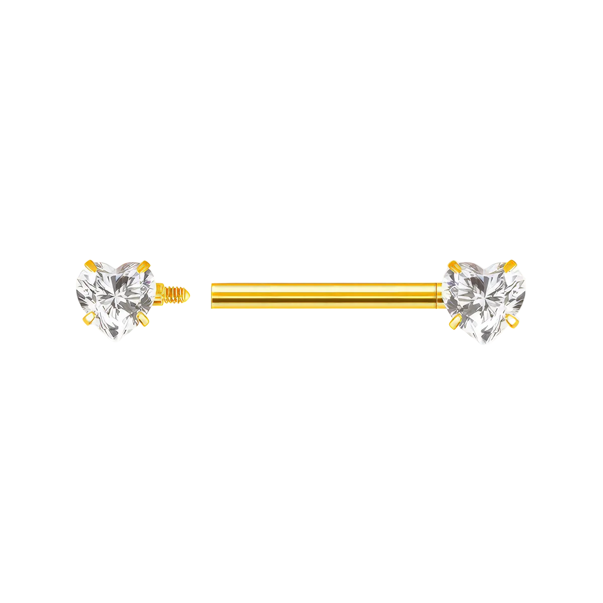 Nipple Heart Jewel Gold Titanium