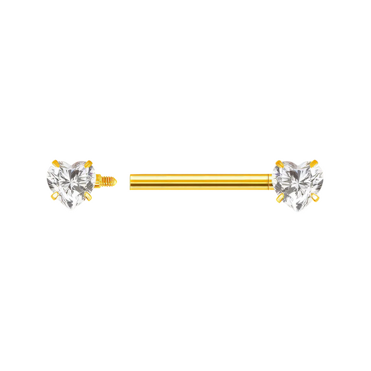 Nipple Heart Jewel Gold Titanium