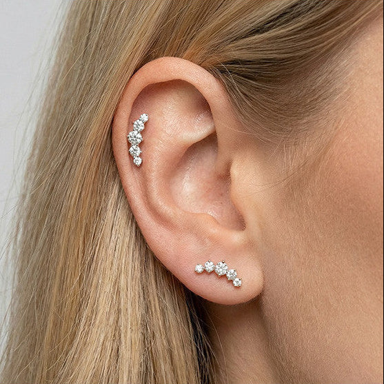 5 Jewel Helix/Conch Piercing Gold Titanium