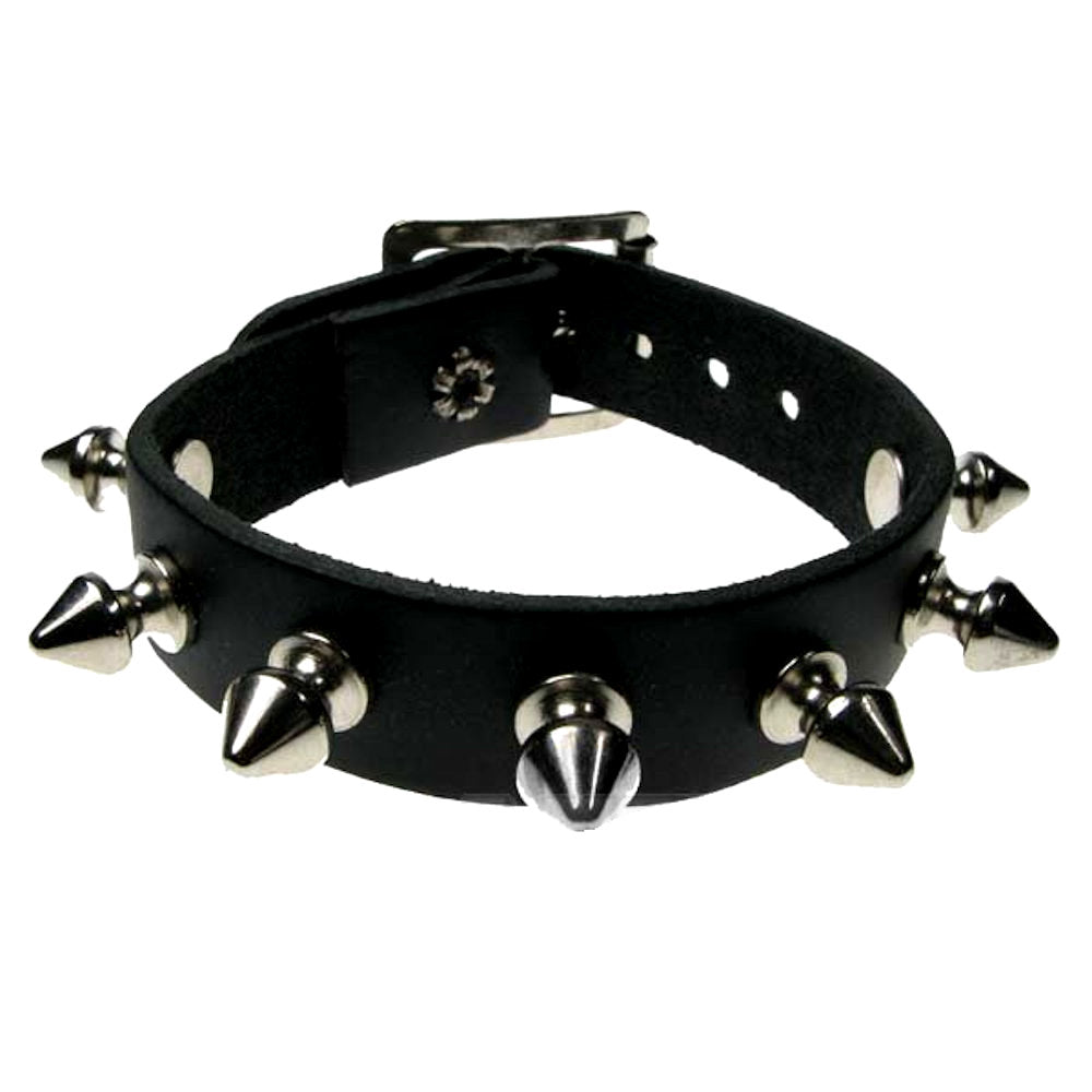 WB040 - 1 Row Spikes Vinyl Leather Wristband
