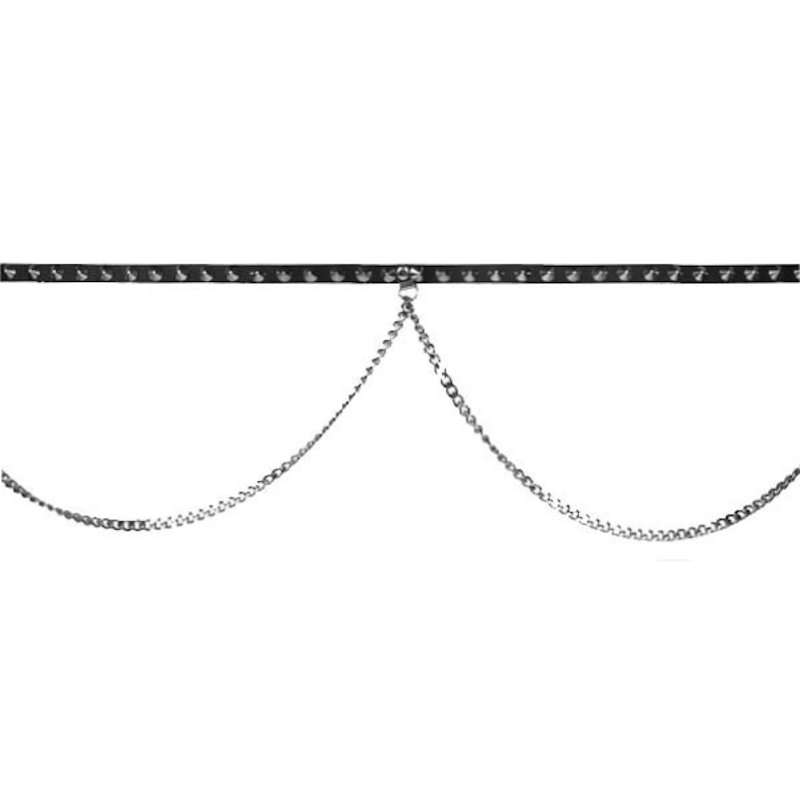 B012 - 1 Row Conical and Chain Leather Belt