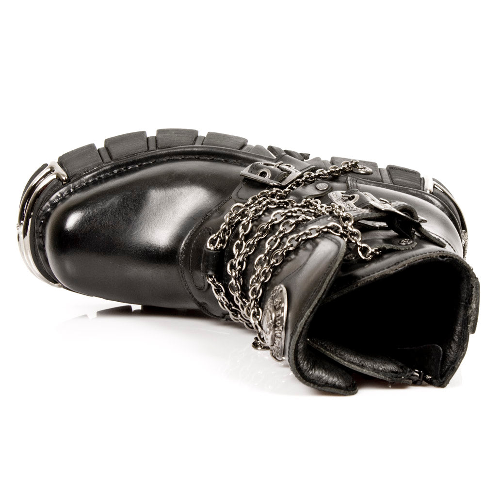 New Rock Ankle Boot w/ Straps & Chains M-1011-S1