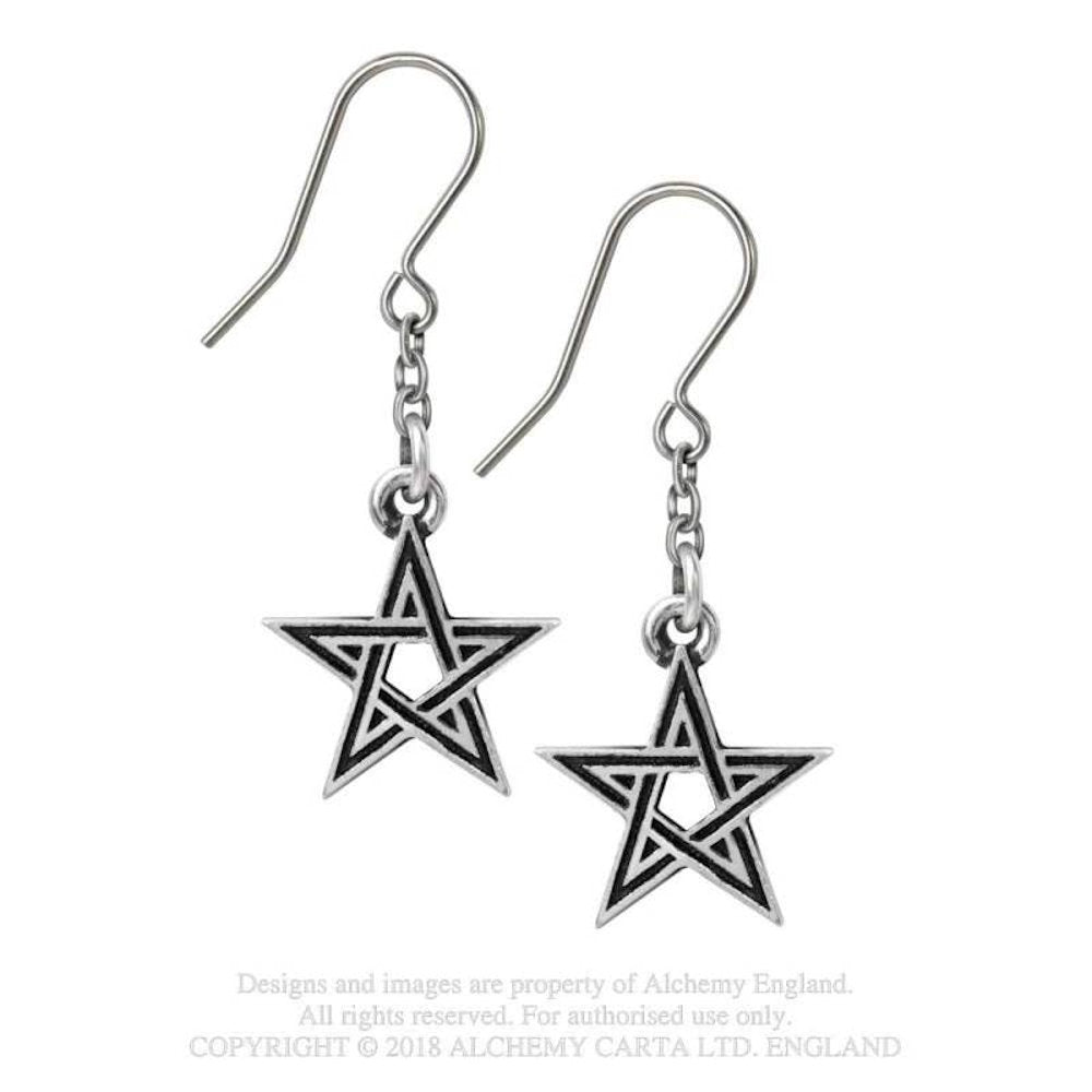 Alchemy England Black Star Earrings