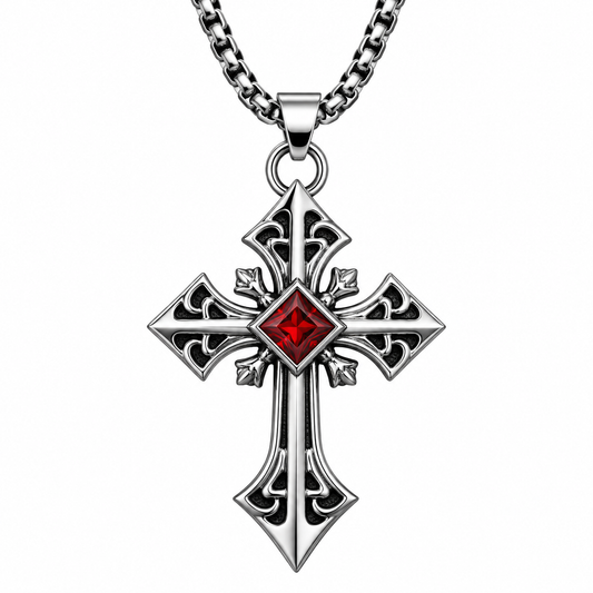 Fleury Ruby Cross Necklace