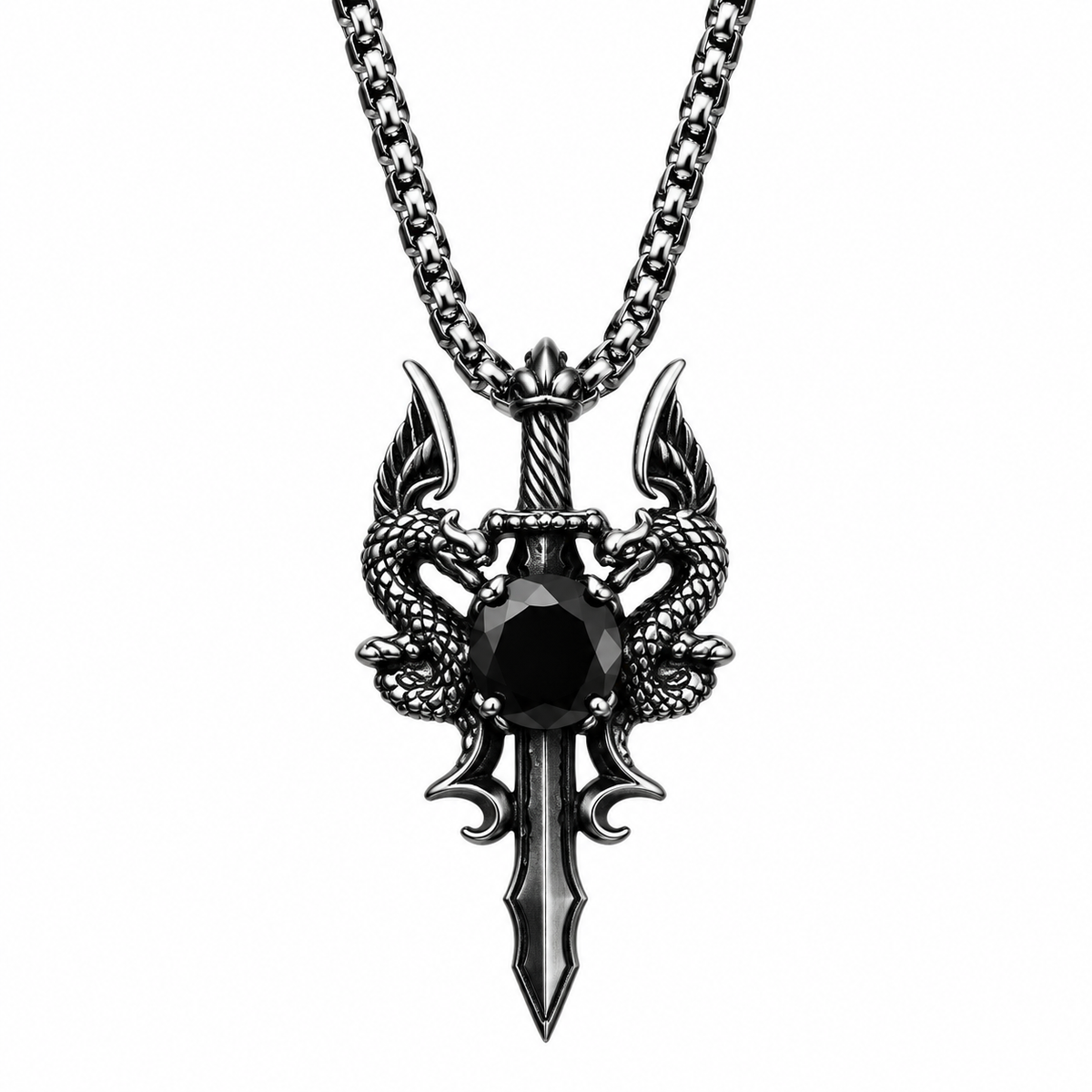 Black Jewel Crest Necklace