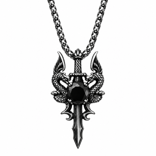 Black Jewel Crest Necklace