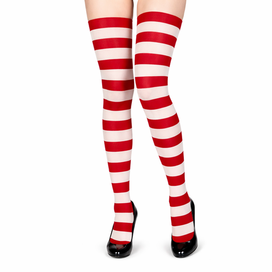 Red & White Thigh Highs