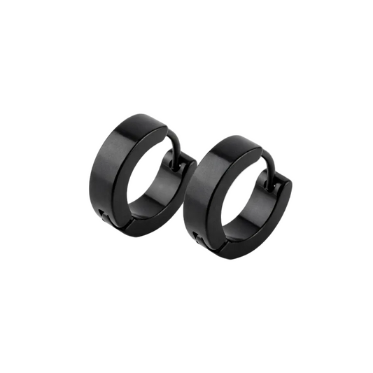 Mini Metallic Black Hoop Stainless Steel