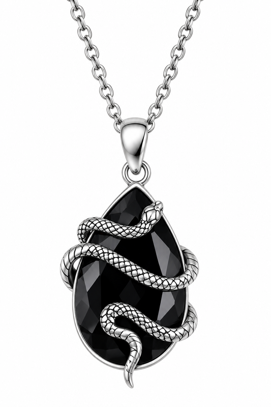 Obsidian Snake Necklace
