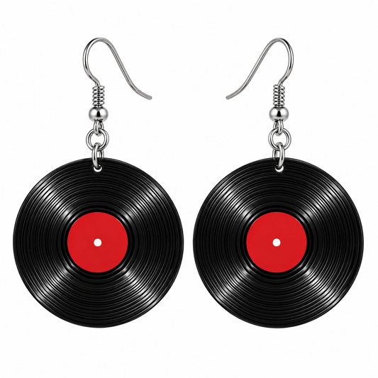 Vinyl Disc Earrings