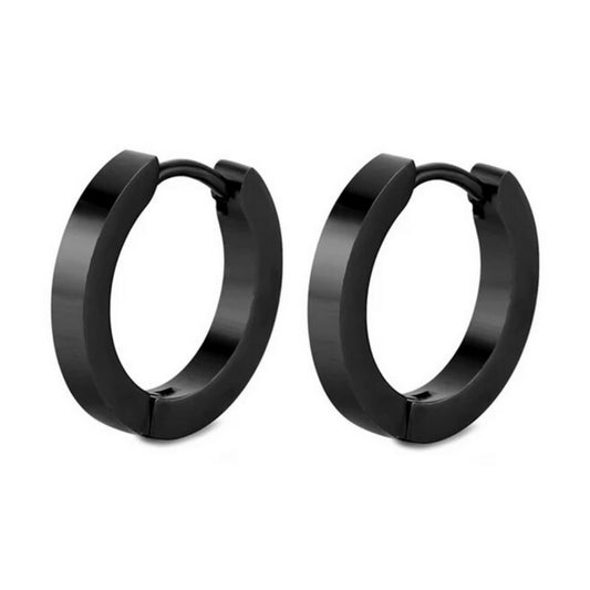 Metallic Black Hoop Stainless Steel