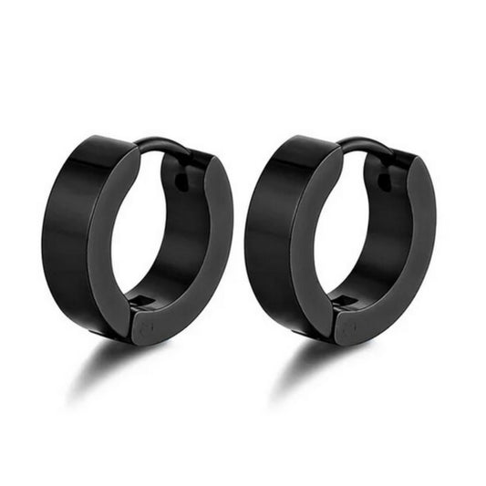 Metallic Black Hoop Stainless Steel