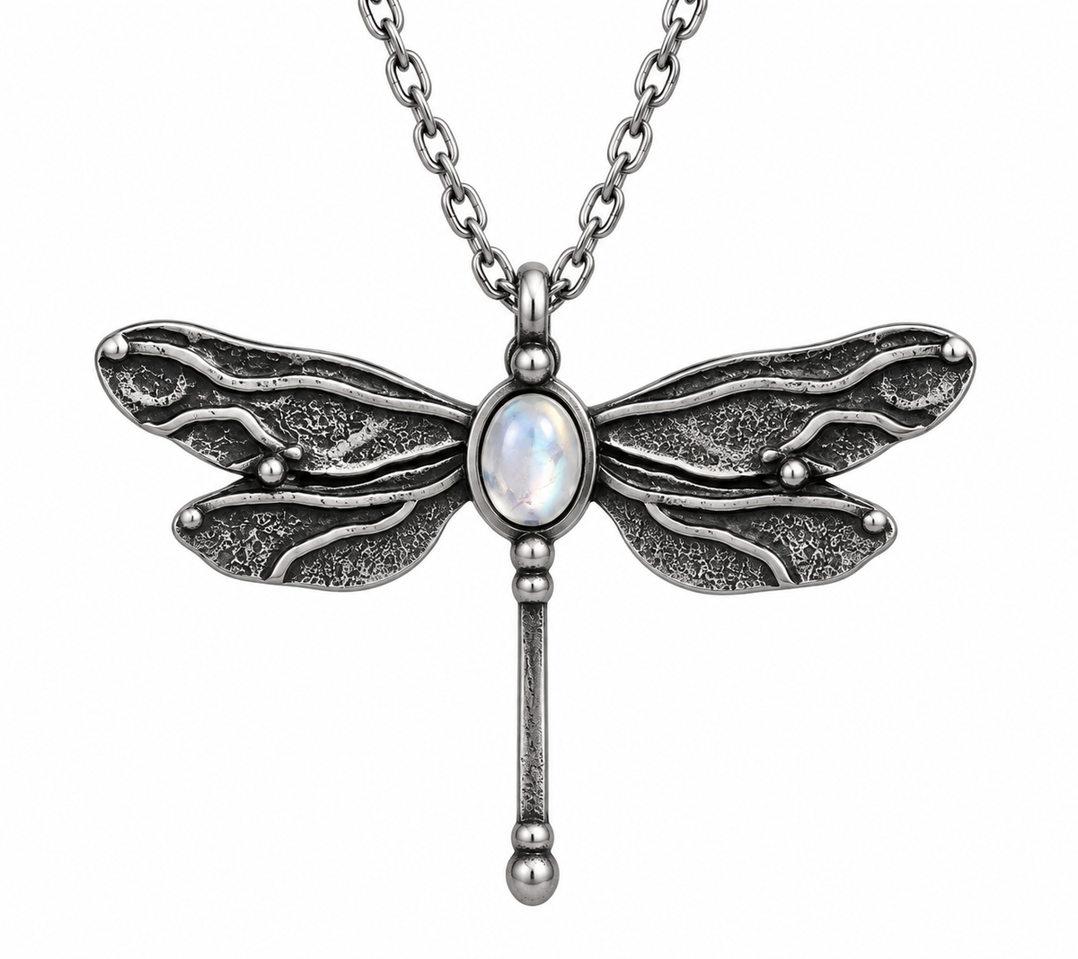 Opal Dragonfly Necklace