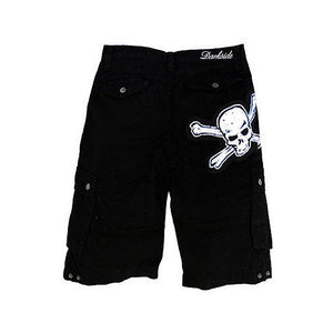 White Skull Black Shorts