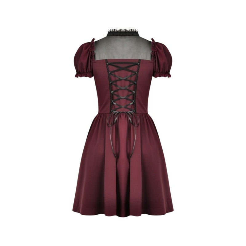 Ruffle Mesh Neckline Doll Dress 811