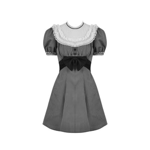 Black White Striped Lolita Dress 842