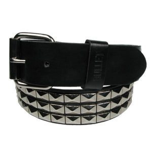 G004 - 3 Row Silver Pyramid Non Leather Belt