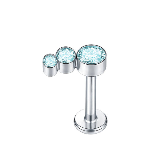 3 Asymmetrical Jewel Helix Piercing