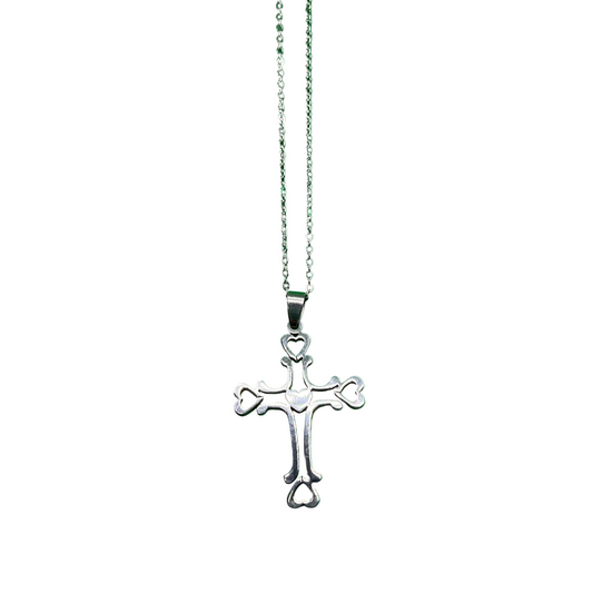 Silver Love Cross Necklace