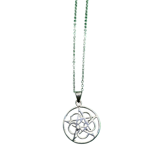 Silver Flower Pentagram Necklace