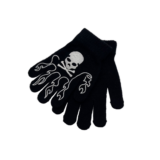 Flaming Skull Winter Children's Gloves
