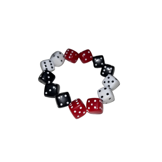 Red, Black & White Dice Bracelet