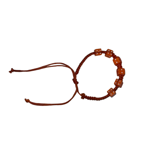 Orange Dice Bracelet
