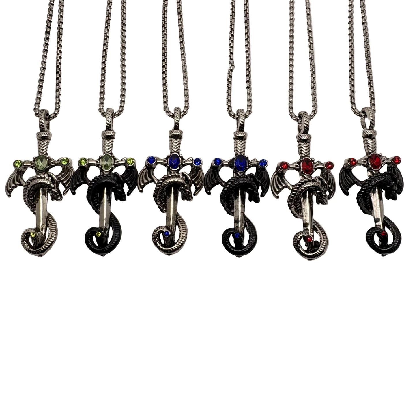 Jewelled Sword Dragon Necklace
