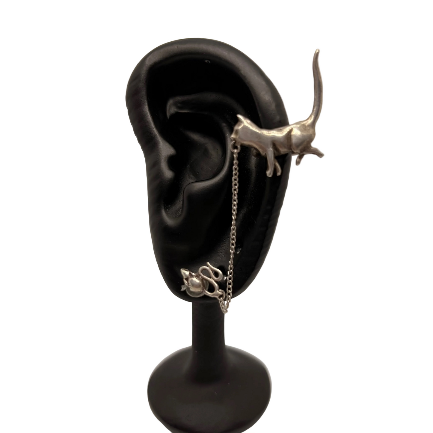 Silver Chained Ear Cuffs