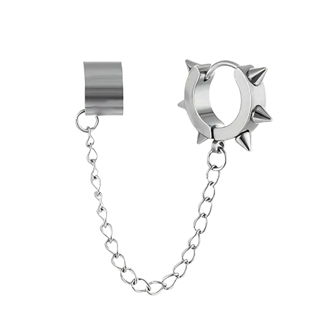 Spiked Earring w/ Chain Cuff