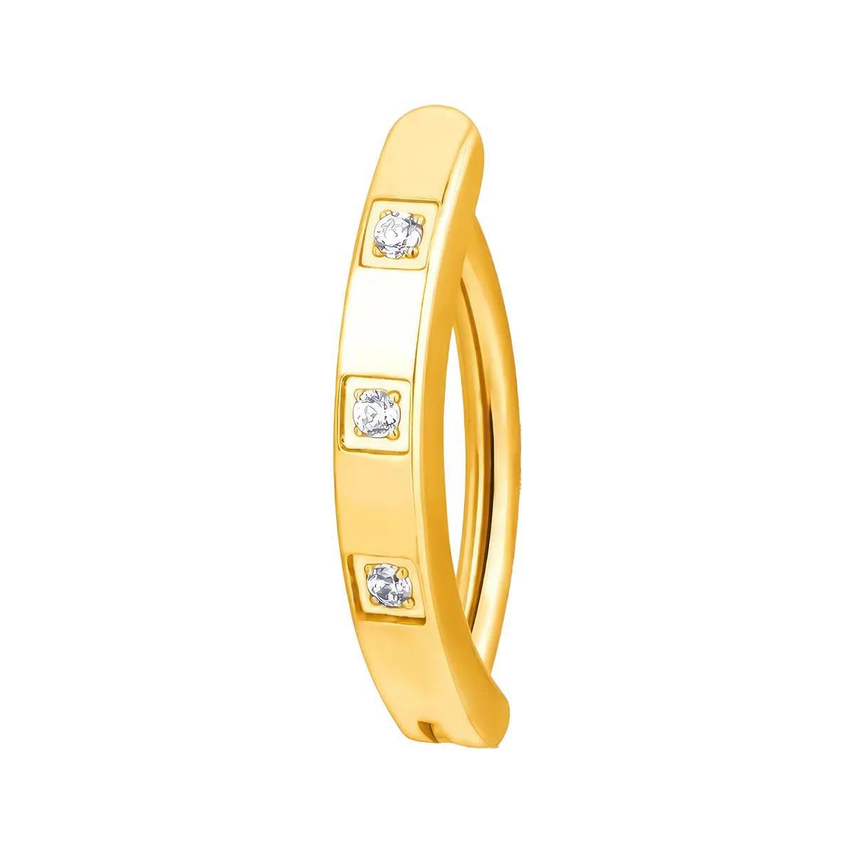 Navel Gold Titanium 3 Jeweled Cuff
