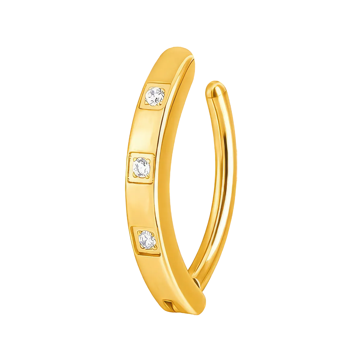 Navel Gold Titanium 3 Jeweled Cuff