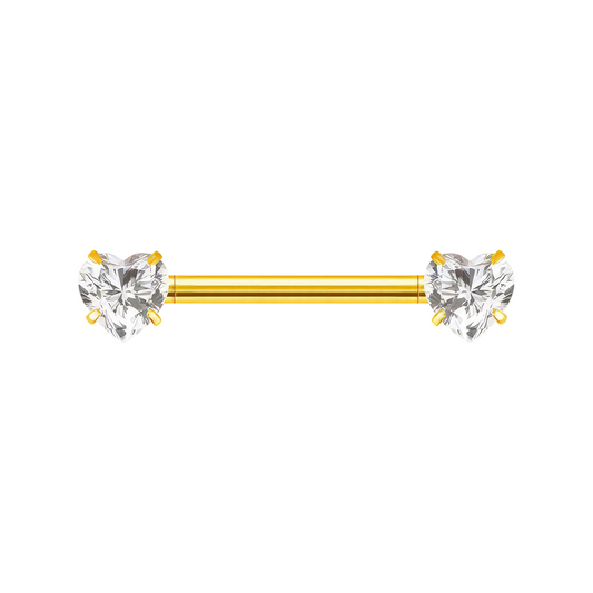 Nipple Heart Jewel Gold Titanium