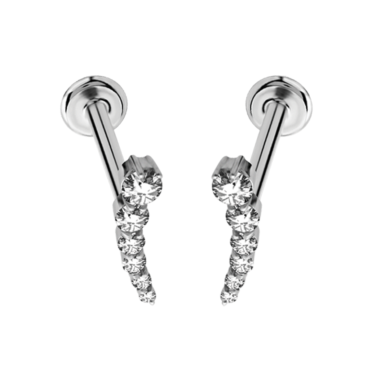 6 Jewel Helix/Conch Piercing