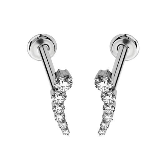 6 Jewel Helix/Conch Piercing