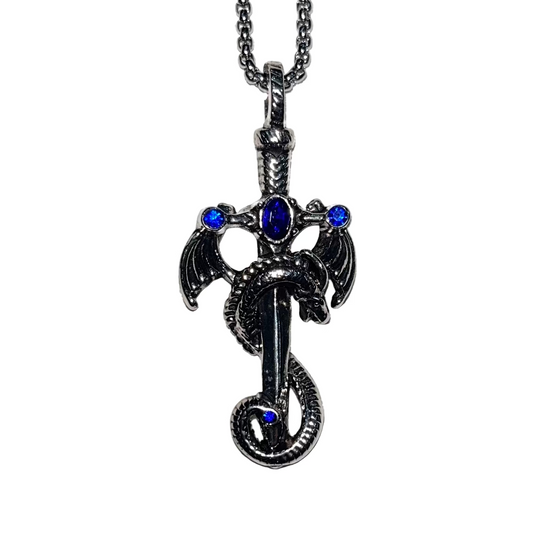 Jewelled Sword Dragon Necklace