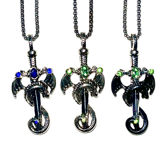 Jewelled Sword Dragon Necklace