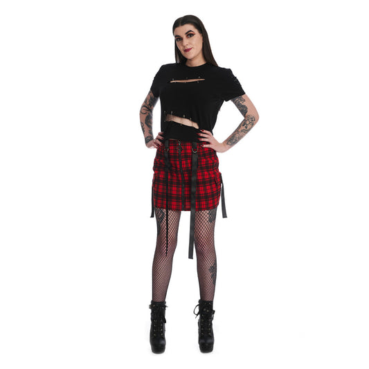 Kamala Red Strappy Skirt