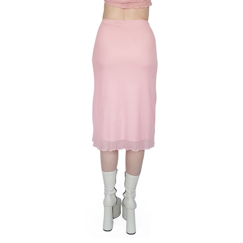 Keir Mesh Pink Long Skirt