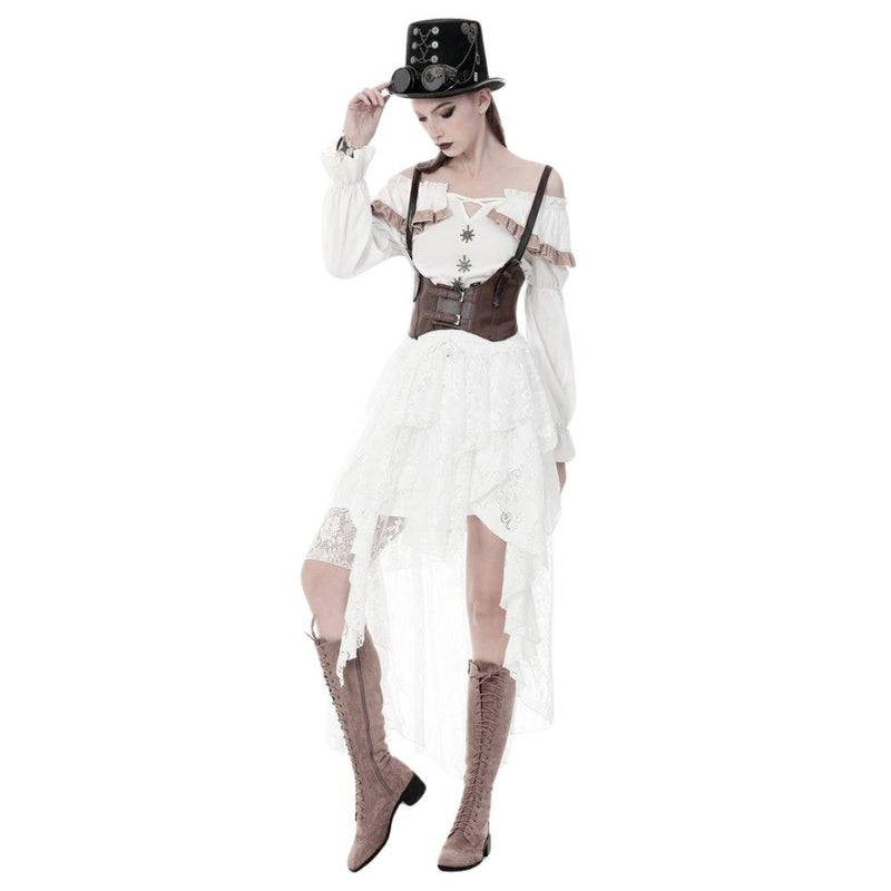 Punk Asymmetric Lace Skirt 159