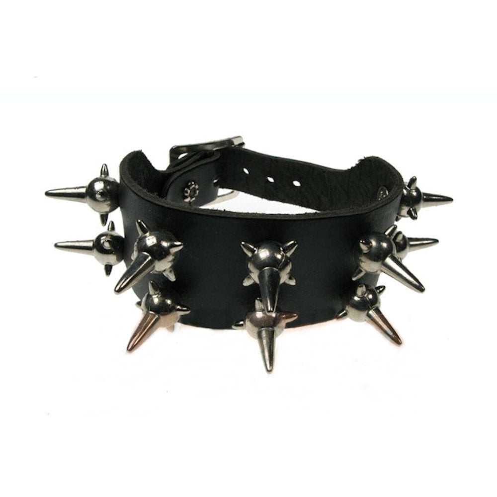 WB267 - Spike Mine Leather Wristband