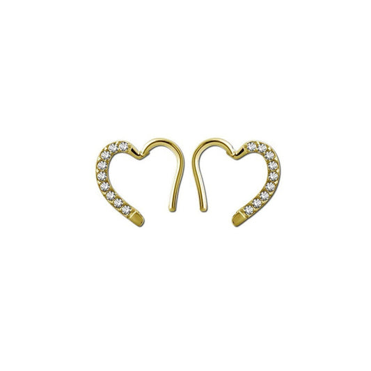 Golden Heart Shaped Daith w/ Jewels